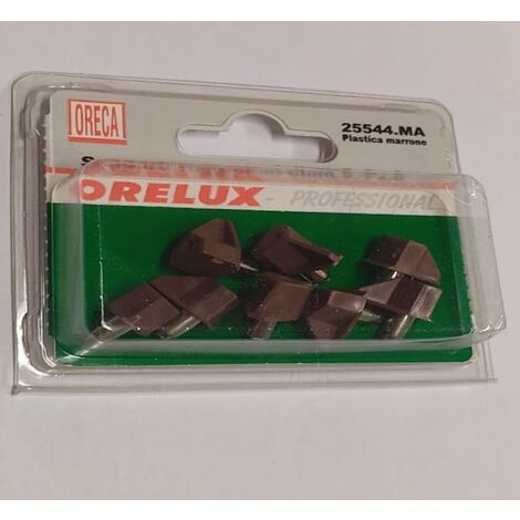 8 PEZZI - SUPPORTI REGGIPIANO IN PLASTICA MARRONE - CON PERNO IN METALLO Ø5MM 