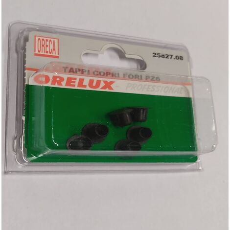 8 PEZZI - TAPPI COPRIFORI IN PLASTICA COLORE NERO 8MM