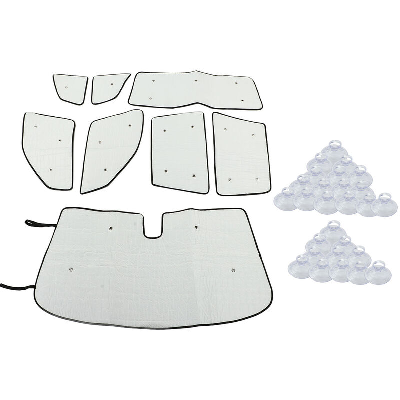 Jeffergarden Pare-soleil de pare-brise de voiture, 8 pièces, couverture de protection thermique avec ventouses pour X3 E83 2006 – 2010