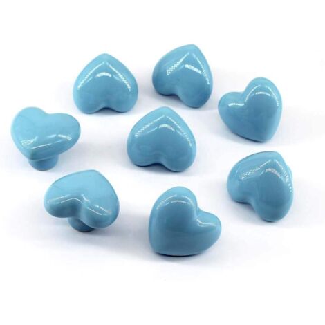 8 Pices Poignee De Meuble(bleu),  40 Mm Bouton De Porte Ceramique Avec Vis, Bouton Tiroir Rose, Boutons De Porte D'armoire Modernes Pour Cuisines
