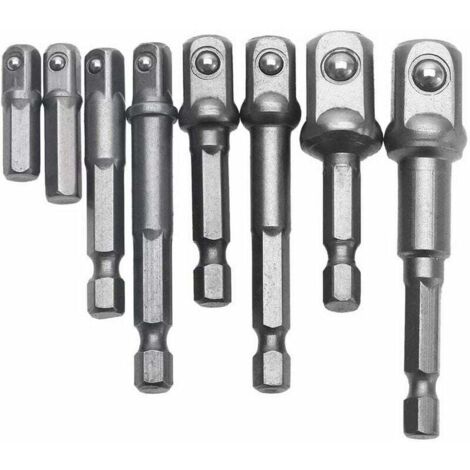 8-Piece 1/4" 3/8" 1/2" Magnetic Bit Holder Screwdriver Extension Adapter Hex/Square Bit Set