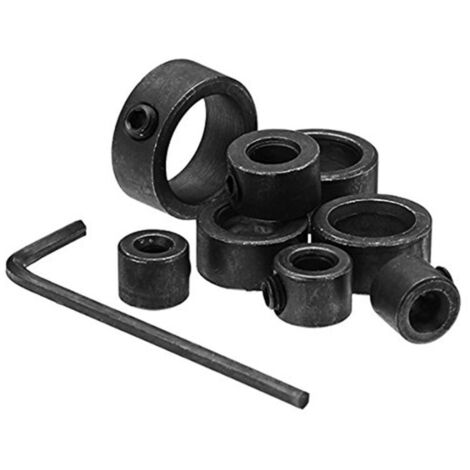 8-piece drill depth stop rings (3-16 mm) with wrench
