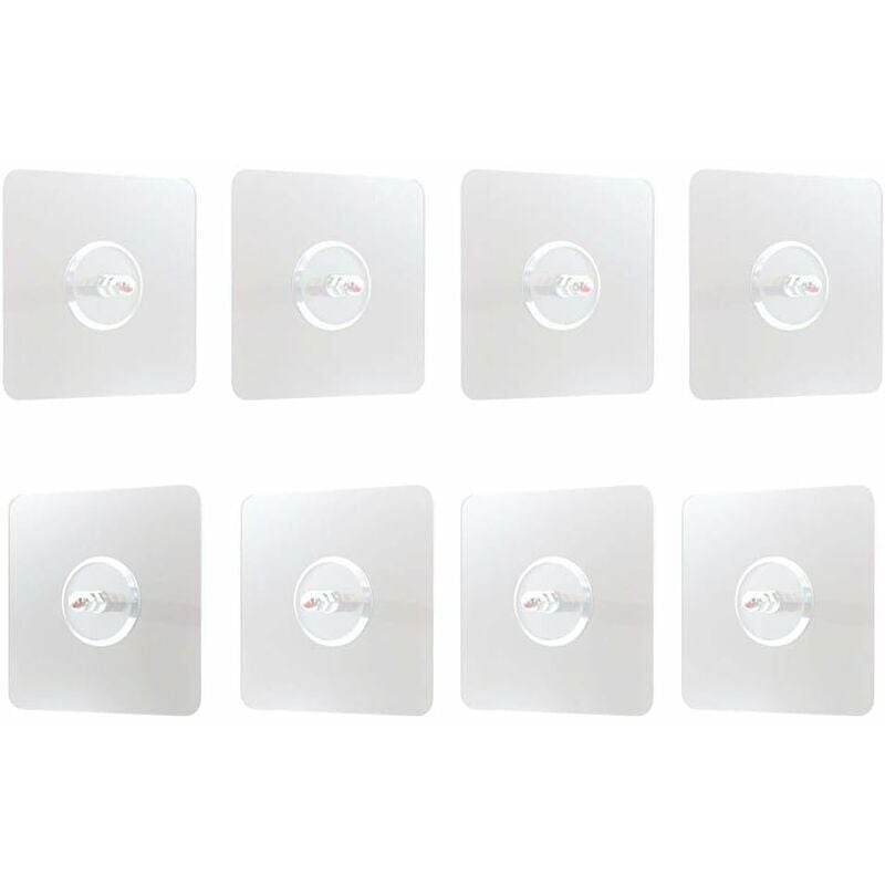 8 Piece Self Adhesive Nail in Hooks, Sticky Hanging Nails, Wall Mount Screw Hook without Punch, for Bathroom, Kitchen