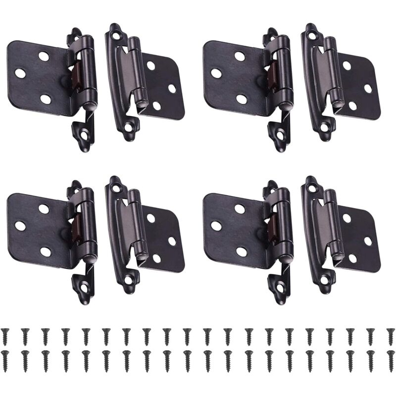 8-Piece Stainless Steel Hinge Set, Cabinet Door Hinge with Screws, Stainless Steel Furniture Hinge, for Door Hinges, Cabinet Hinges, and Connecting