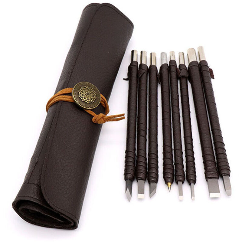 8-Piece Stone Carving Tool Set: Chisels, Tungsten Steel Wood and Stone Carving Tools, Carved Sections, Professional Artistic Tool