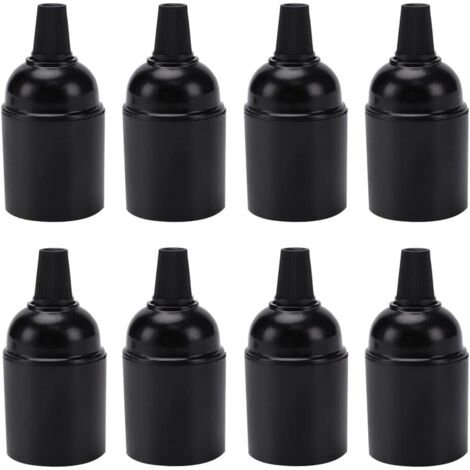8 Piece Vintage Bakelite Edison Socket Set with Screwdriver - Black E27