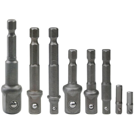 8 Pieces 1/4" 3/8" 1/2" Magnetic Bit Holder Extension Screwdriver Adapter Hex/Square Assortment