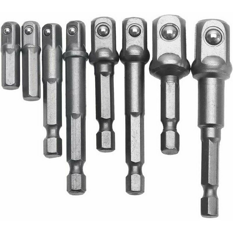 8 Pieces 1/4 '3/8' 1/2 'Magnetic Bit Holder Extension Screwdriver Adapter Hex / Square Screwdriver Assortment
