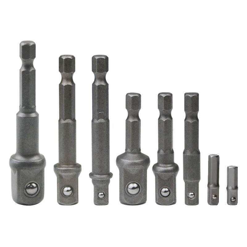Beijiyi - 8 Pièces 1/4' 3/8' 1/2' Porte Embouts Magnétique Extension de Vissage Adaptateur Tournevis Hexagonal/Carré Assortiment