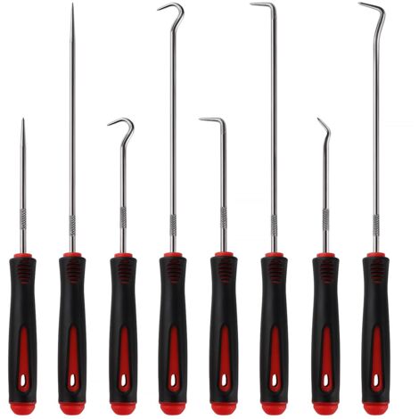 8 Pièces 16.5cm+24cm Pics et Crochets de Précision, Crochet de Joint D’huile, Crochets Aiguille et Joint Demontage, pour la Dépose du Joint D'huile Joint Torique, Caoutchouc