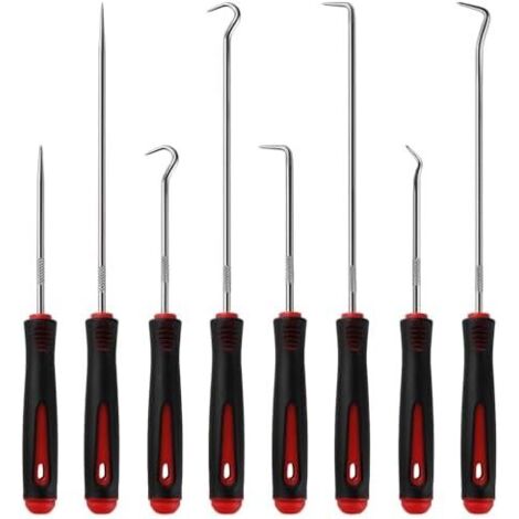 8 Pièces 16.5cm+24cm Pics et Crochets de Précision, Crochet Joint D’huile, Aiguille Demontage, pour la Dépose du D'huile Torique, Caoutchouc - 16.5+24 Cm