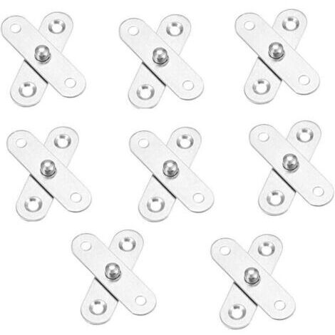 8 Pièces 360 Degrés Charnières, Charnière En Acier Inoxydable, Charnière Rotative, pour Portes d'entrée, Penderies, Placards, Salles de Bains, Appuis de Fenêtre