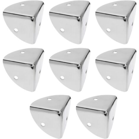8 Pièces 39mm Coin Angle Brace Protecteurs Festonné Métal Angle Droit Coin Gardes pour Boîte en Bois Bureau Poitrine Étui Flightcase Argent
