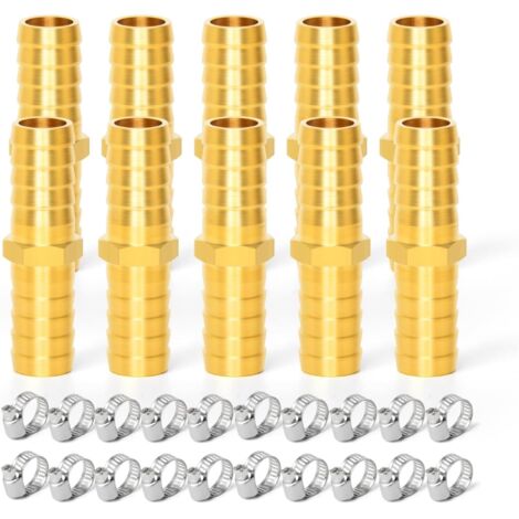8 Pièces 6mm pouce en laiton tuyau Barb Set, 90 degrés L angle droit coude, forme de Y d'air Barb, Tee carburant/AIR/eau/huile/gaz/WOG 2 Voie 4mm