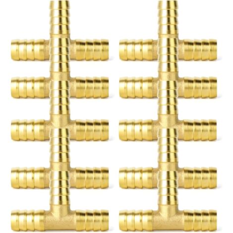 8 Pièces 6mm pouce en laiton tuyau Barb Set, 90 degrés L angle droit coude, forme de Y d'air Barb, Tee carburant/AIR/eau/huile/gaz/WOG 4 Voie 4mm
