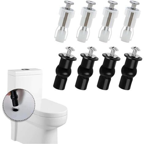 8 Pièces Abattant WC Fixations Charnières, Universelle Vis Extensibles Charnières à Dégagement Rapide, Pour Fixer La Vis de Siège de Toilette, écrou en Caoutchouc, Pour Abattant WC Clipsable