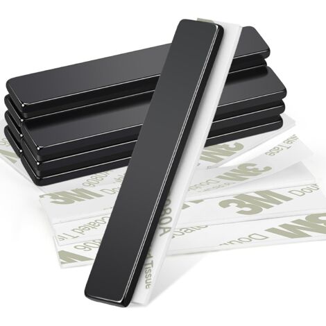 8 Pièces Aimant Néodyme 60x10x3mm Noir, Adhésif Fort Rectangulaire Pour Atelier, Entrepôt Et Cuisine
