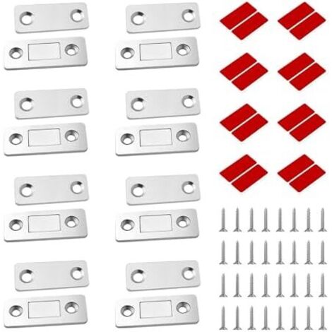 8 Pièces Aimant Porte Placard, Autocollant Porte, Tiroir Armoire, Capuchons Magnétiques Autocollants pour Meubles, Loquet Magnétique Puissant Tiroirs, Fenêtre -