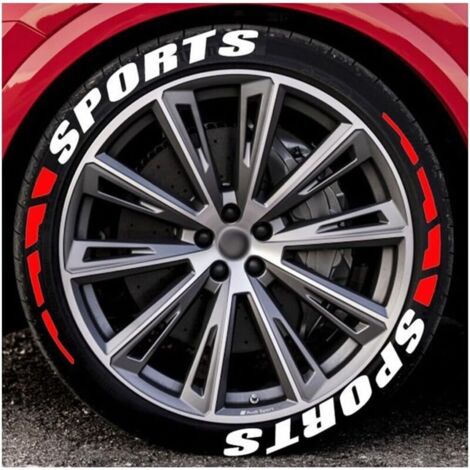 8 Pièces Autocollants 3D PVC Imperméables Décorations Sportives Pour Roues et Pneus (Rouge), Auto Accessoires