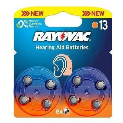 8 Pieces Batteries Pour Amplifon Equipement Acoustique Varta Rayovac Ha 13