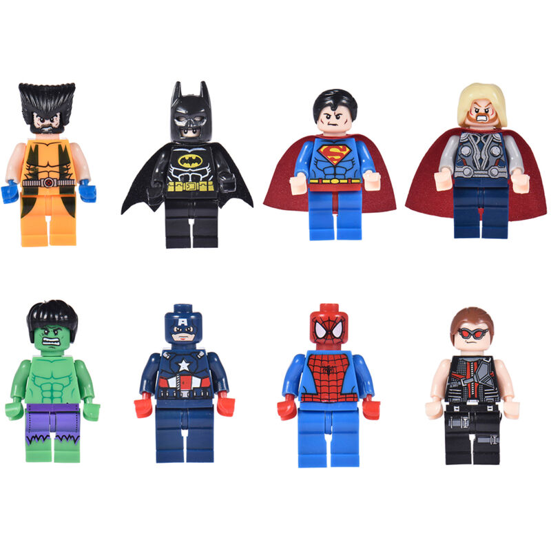 8 Pièces Blocs de Construction Mini Figurines Inspirées de Films, Idées Cadeaux Anniversaire et Fêtes