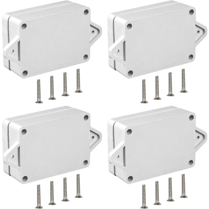 8 Pièces Boite de Derivation Etanche Exterieur , Boîte de Jonction Étanche, ABS Blanche Boite Etanche Electrique Exterieur avec Protection Extérieure