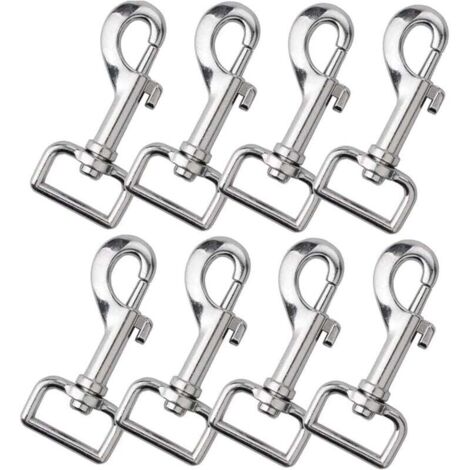 8 Pièces Boulon du Crochet Mousqueton à Œil Pivotant, Pivotant Déclencheur Clips, Clip de Crochet de Déclenchement, pour Animal Domestique Chaînes, Porte-Clé, Sac à Dos