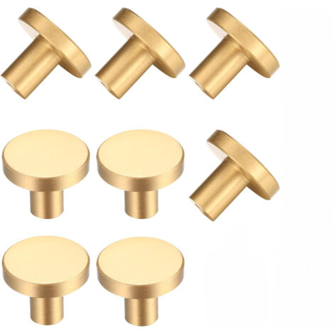 8 Pièces Boutons de Tiroir en Laiton Doré, Boutons de Meubles Armoire Ronds en Or, Poignees de Porte de Cuisine pour Décor - 20  25 mm