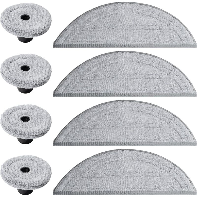 8 Pieces Cleaning Cloth for Roborock Saros 10 Robot Vacuum Cleaner Spare Part, 4 Cloth + 4 Edge Cleaning Cloth Accessories