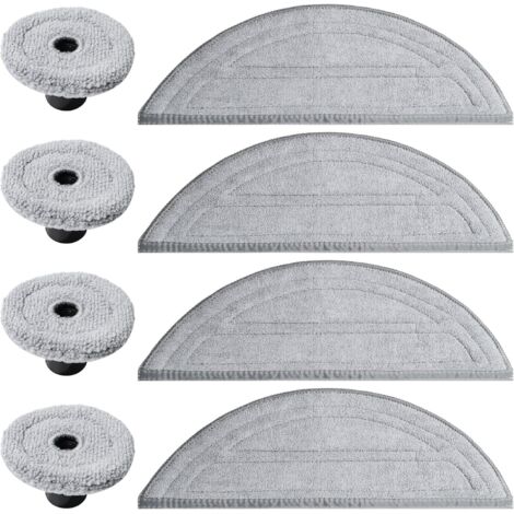 8 Pieces Cleaning Cloth for Roborock Saros 10 Robot Vacuum Cleaner Spare Part, 4 Cloth + 4 Edge Cleaning Cloth Accessories