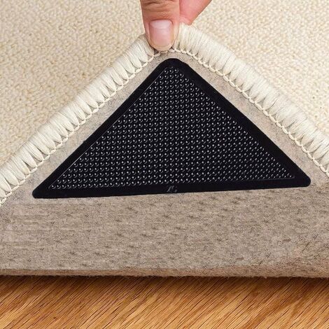 8 Pièces Coins De Tapis Antidérapant, sous-Couche Ruban Adhésif pour Tapis, sous-Tapis Lavable Réutilisable pour Tapis Salon Tapis De Bain Tapis Chambre Tapis Cuisine