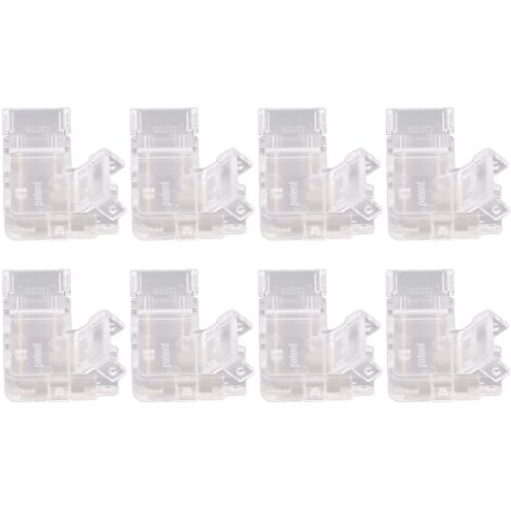 8 Pièces Connecteur COB Professionnel 2Pin 8mm Connecteurs de Lumière de Bande de LED en Forme de L Transparents Faciles à Installer pour la Lumière de Bande de LED COB