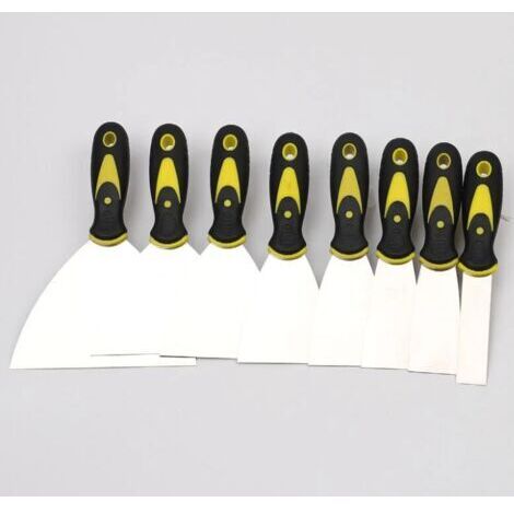 8 Pièces Couteau à Enduire, Better Jeu de Spatules en Acier Inoxydable Spatule Bricolage 24/40/49/63/74/98/124/150 mm pour DIY Décoration Enlèvement de Peinture