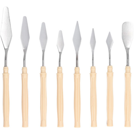 8 Pièces Couteaux à Palette en Acier Inoxydable avec Manche Ergonomique, Set Multifonction pour Peinture et Mélange