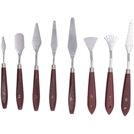 8 Pièces Couteaux à Peinture en Acier Inoxydable, Spatules Palette pour Mélange et Application de Couleurs Artistiques