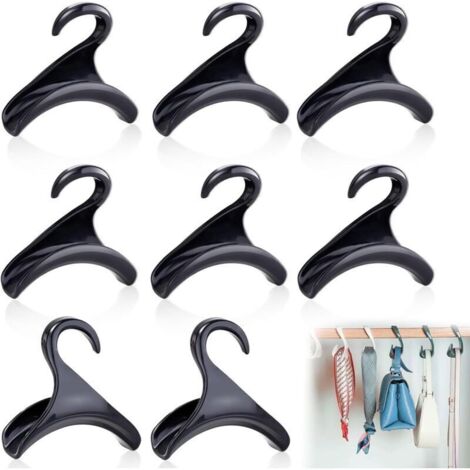 8 Pièces Crochet Sac à Main Penderie.Crochet pour Sac à Main Armoire.Cintres pour Sac à Main de Rangement.Accroche Organiser pour Sac Foulard Chapeaux (Noir)