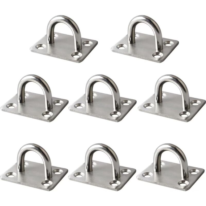 8 Pièces Crochets à œillet en Acier Inoxydable, Crochet de Fixation Murale de Plafond Robuste, pour Sangle d'Entraînement, Balançoire, Hamac, Boxe