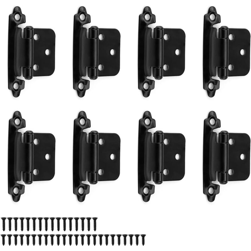 8 pièces de charnières métalliques, charnière de porte noire épaisseur 1,4 mm, poids à roulement unique 3 kg, adaptées aux portes fixes