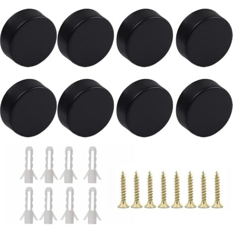 8 pièces de clips de miroir en alliage de zinc pour support mural en verre - Ensemble de clips de support en verre pour miroir de salle de bain avec chevilles et vis - Support de fixation pour étagère