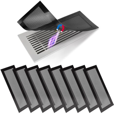 8 pièces de couvercles magnétiques pour bouches d'aération au sol, 4 x 10 pouces, couvercle de grille d'aération magnétique en PVC pour plafond et sol, retient les débris