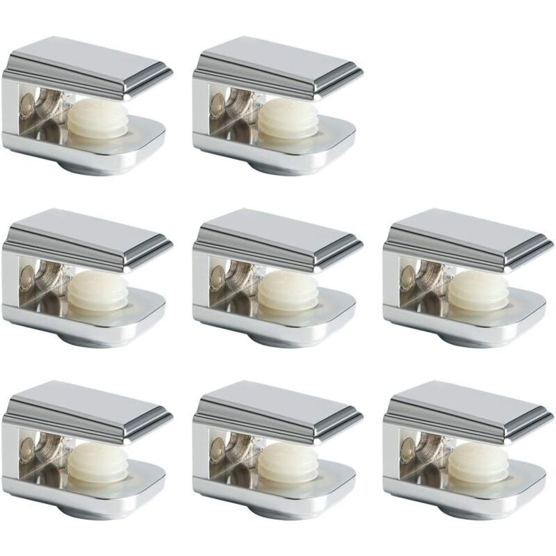 8 Pièces de Pinces à Verre, Support de Verre Réglable, Finition Polie, Verre Adaptatif de 5-8 mm d'Épaisseur, Pince de Support de Verre, Pratique