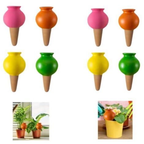 8 pièces de pointes d'arrosage automatique en terre cuite, piquets d'irrigation pour plantes, piquets d'auto-arrosage décoratifs de