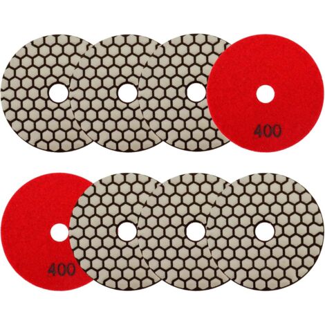 8 Pièces - Disque Diamant - Tampon Polissage - Grain 400 Pour Granit Marbre Pierre - Usage Sec Meuleuse Angle - Noir - 10x10cm