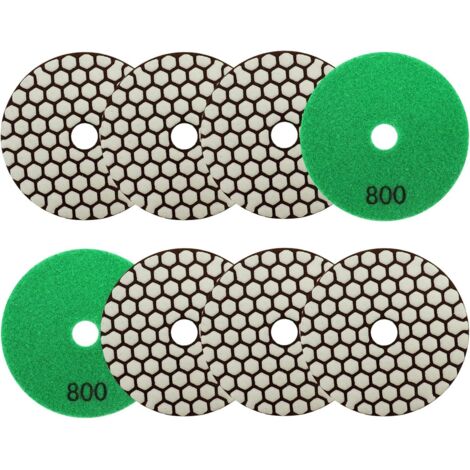 8 Pièces - Disque Diamant - Tampon Polissage - Pour Granit Marbre Quartz - Polissage À Sec - Noir - 10x10cm