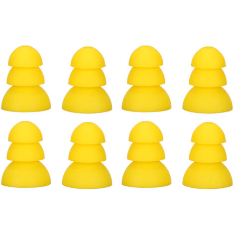 8 pièces Dômes d’Aides Auditives en Silicone Souple à 3 Couches, pour Appareils BTE/ITE, Jaunes
