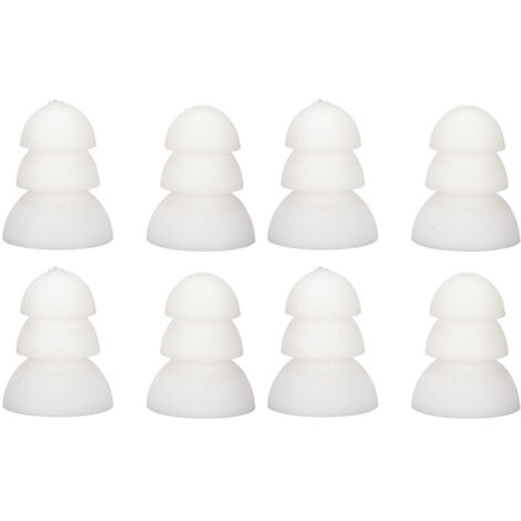 8 pièces Dômes d'Embouts d'Aide Auditive en Silicone Souple 3 Couches pour Prothèses BTE/ITE