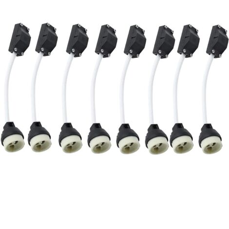 8 Pièces Douille GU10,Céramique,Connecteur Câble 2A 250V,Isolation Téflon,Lampe LED Halogène,Spot Encastrable