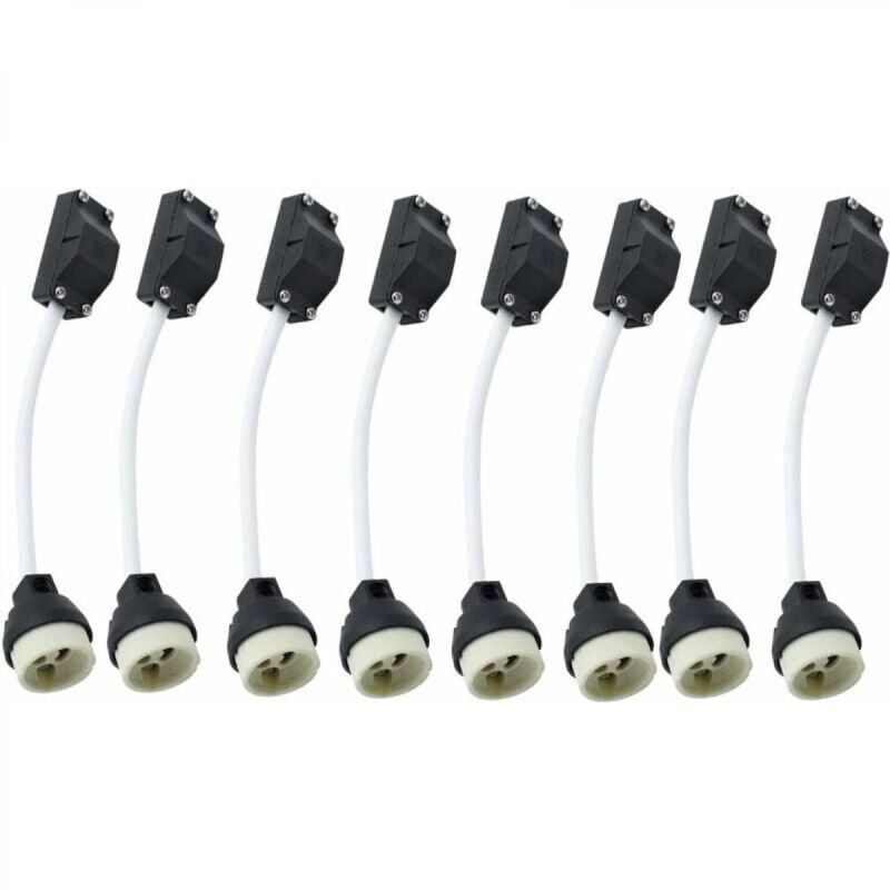 8 pièces douilles en céramique Gu10 avec connecteur de câble 2A 250v support de lampe Gu10 adaptateur de Base de douille avec câble isolé