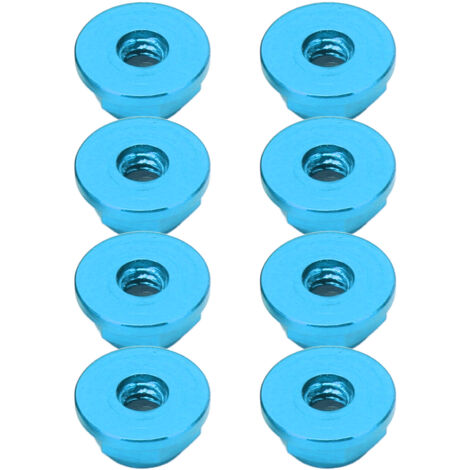 8 pièces Écrous auto-bloquants M2 en aluminium avec joint nylon pour SCX24, bleu, résistant au desserrage