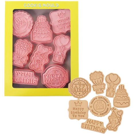 8 Pièces Emporte-pièces 3D Dinosaure pour Biscuits, Fruits et Légumes, Moule à Gâteau Anniversaire, Tampon à Main pour Pâtisserie